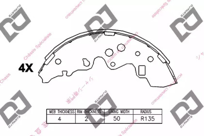 Комлект тормозных накладок DJ PARTS BS1290